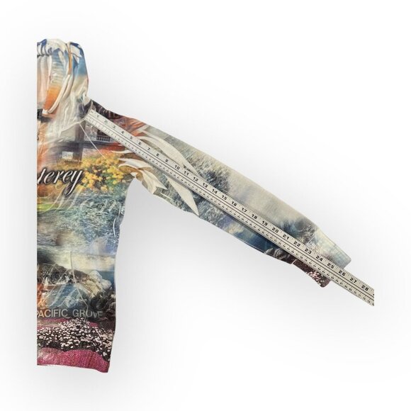 Passion-I Monterey Scenic Print Hooded Sweatshirt Multi Color Size Women M - Picture 10 of 15